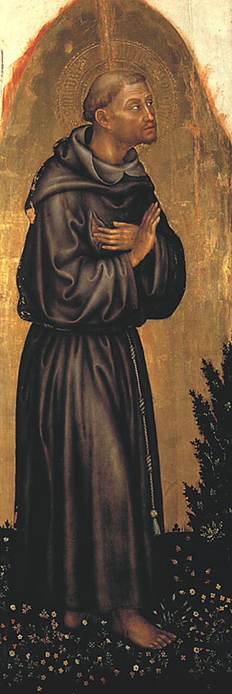 San Francesco, San Francesco d'Assisi (scomparto di polittico, elemento d'insieme) di Gentile di Niccolò di Giovanni detto Gentile da Fabriano (sec. XV)