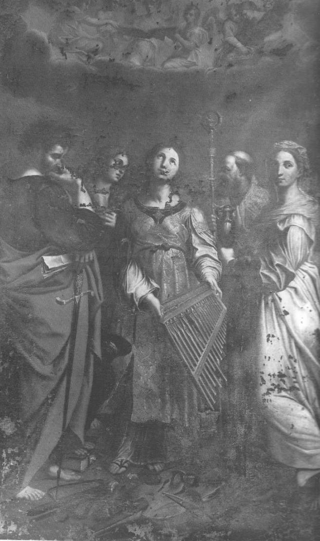 Estasi di Santa Cecilia, Santa Cecilia patrona della musica (dipinto, opera isolata) di Sanzio Raffaello (maniera) (sec. XVII)