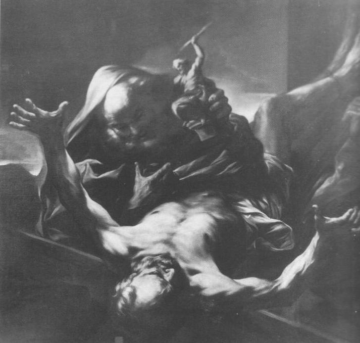 Martirio di San Pietro, Crocifissione di San Pietro (dipinto, opera isolata) di Benaschi Giovanni Battista (sec. XVII)