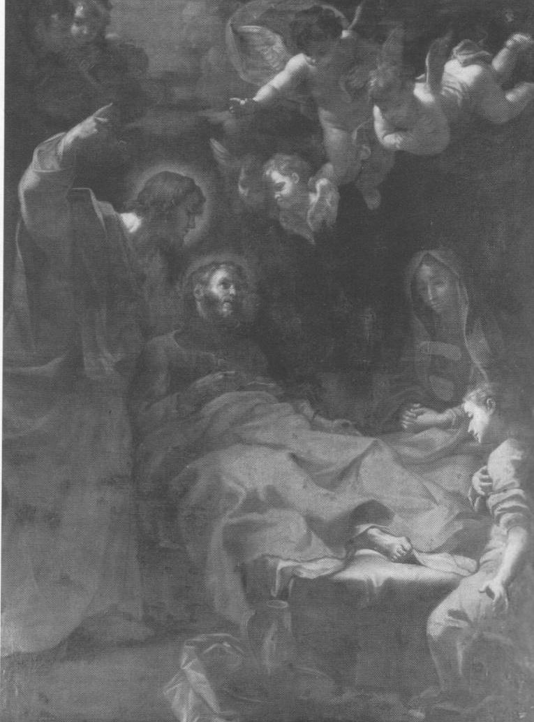 Transito di San Giuseppe, morte di San Giuseppe (dipinto, opera isolata) di Conca Sebastiano (sec. XVIII)