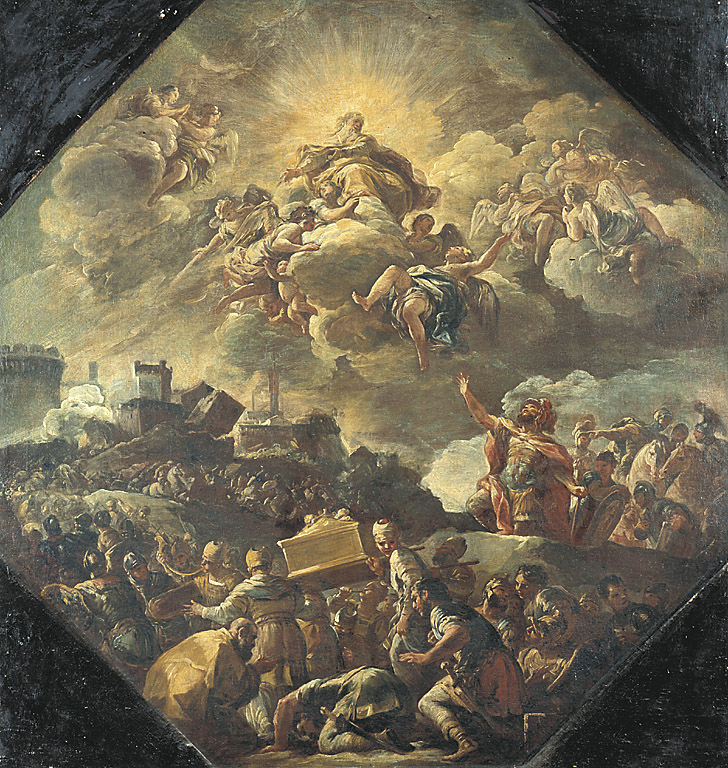 Il trasporto dell'Arca Santa, Trasporto dell'Arca dell'Alleanza a Gerusalemme (dipinto, opera isolata) di Malinconico Nicola (sec. XVII)