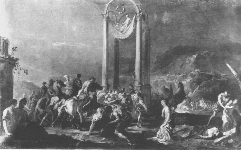 Ratto delle sabine, ratto delle sabine (dipinto, opera isolata) di Schoenfeld Johann Heinrich (sec. XVII)