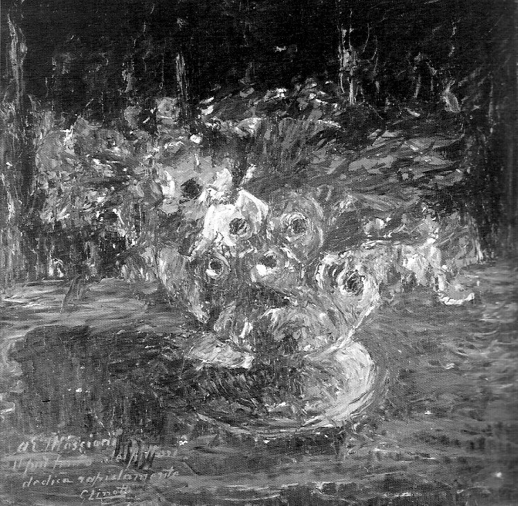 Anemoni, vaso con fiori (dipinto, opera isolata) di Cinotti Guido (sec. XX)