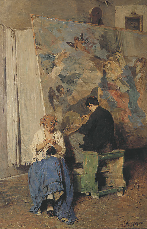 Vandalismo (Poveri Antichi !), Vandalismo (Poveri Antichi !) (dipinto, opera isolata) di Favretto Giacomo (sec. XIX)