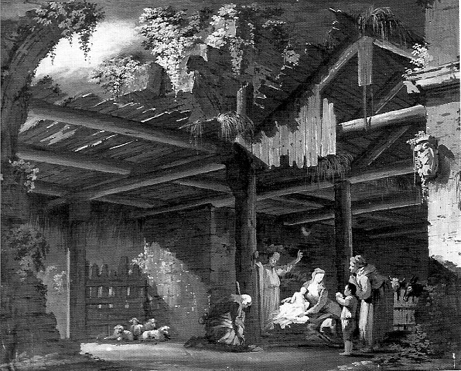 Presepio, natività di Gesù (dipinto, opera isolata) di Galliari Bernardino (sec. XVIII)