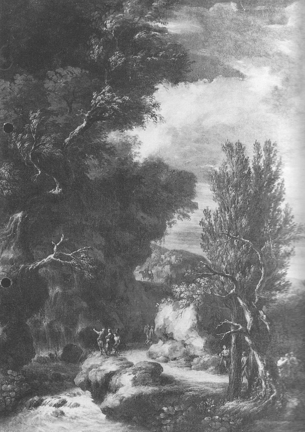 Paesaggio boscoso, paesaggio con alberi (dipinto, opera isolata) di Knoller Martin (sec. XVIII)
