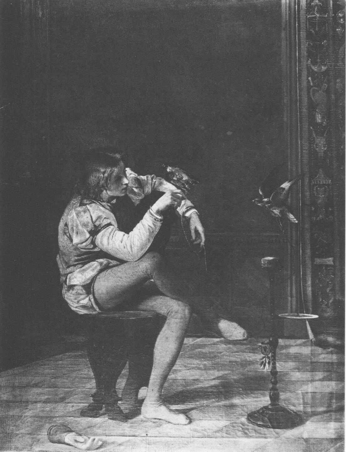 Un falconiere, falconiere (dipinto, opera isolata) di Malatesta Narciso (sec. XIX)