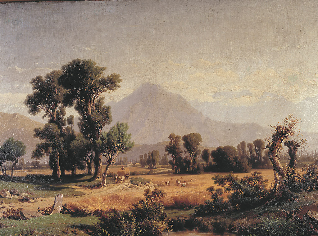 Le Messi, paesaggio rurale (dipinto, opera isolata) di Marenzi Andrea (sec. XIX)