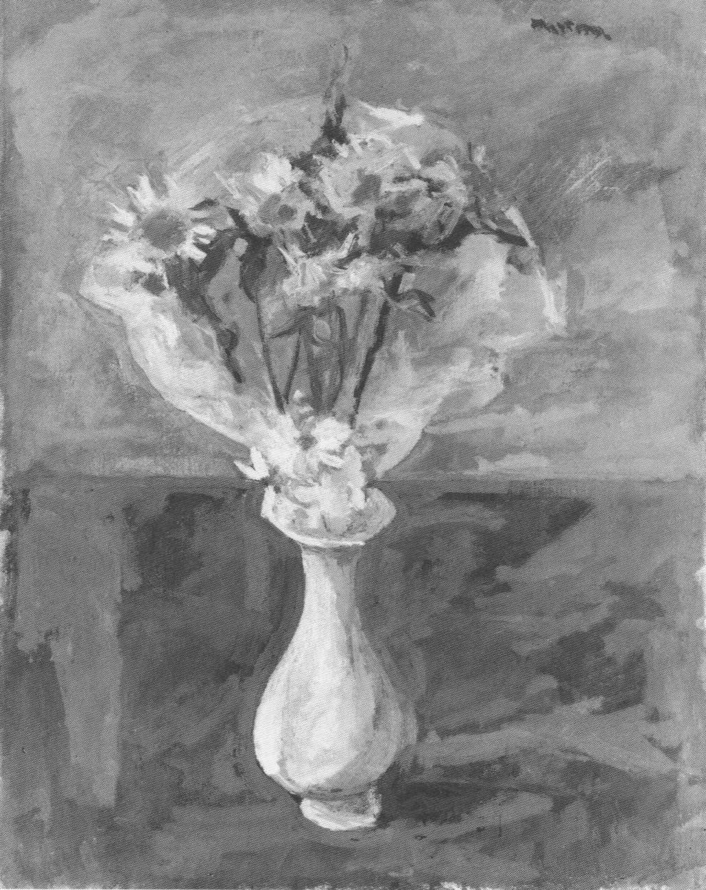 Fiori, vaso di fiori (dipinto, opera isolata) di Martina Piero (sec. XX)
