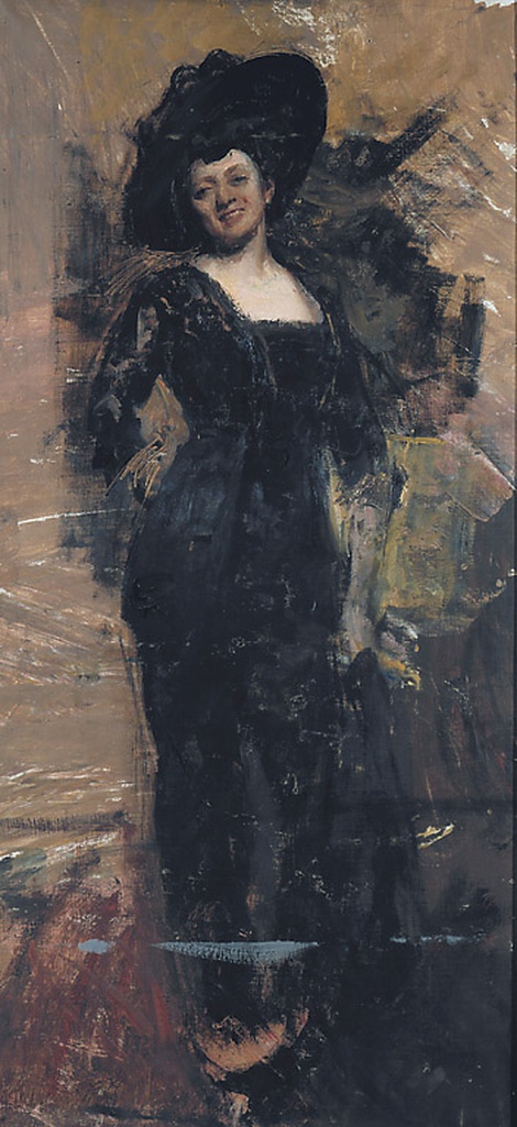 Ritratto di Amalia Pirovano, ritratto femminile (dipinto, opera isolata) di Tallone Cesare (sec. XX)