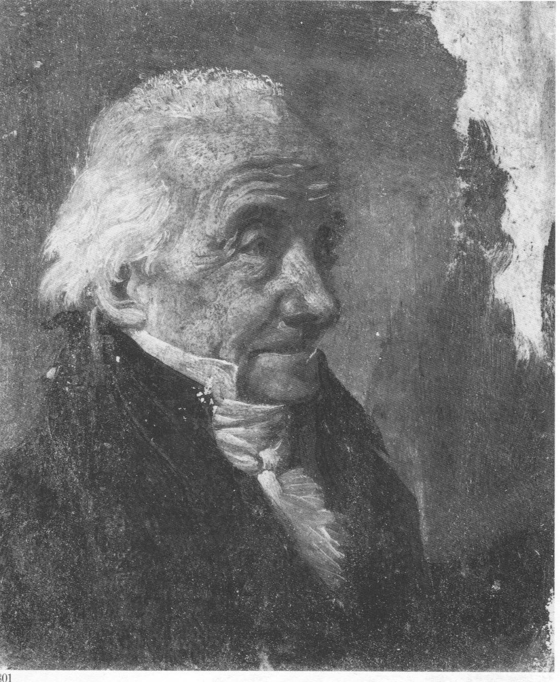 Ritratto di anziano, busto di vecchio (dipinto, opera isolata) - ambito lombardo (sec. XIX)