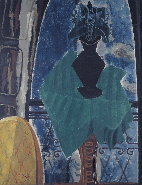 Le guéridon vert devant la fenetre (dipinto, opera isolata) di Braque Georges (sec. XX)