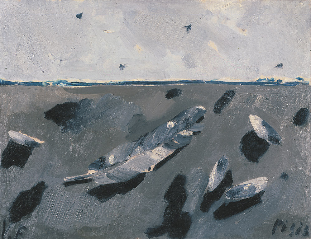 Natura morta marina con la penna, natura morta (dipinto, opera isolata) di Tibertelli Filippo detto De Pisis Filippo (sec. XX)