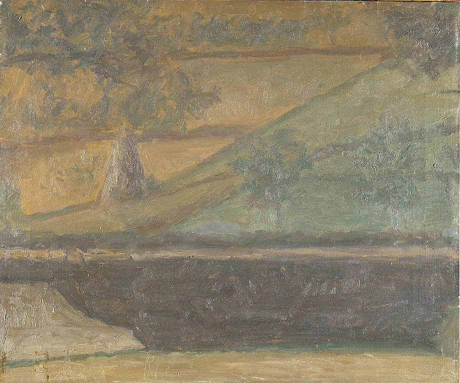Paesaggio, paesaggio (dipinto, opera isolata) di Morandi Giorgio (sec. XX)