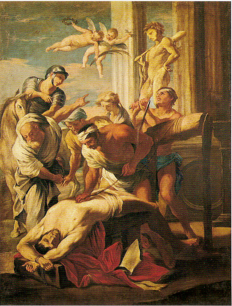 Il martirio di Sant'Erasmo, martirio di Sant'Erasmo (dipinto, opera isolata) di Poussin Nicolas (maniera) (seconda metà sec. XVII)