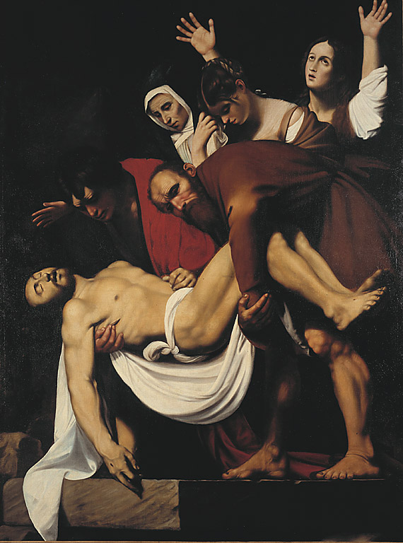 La deposizione di Cristo nel sepolcro, deposizione di Cristo nel sepolcro (dipinto, opera isolata) di Merisi Michelangelo detto Caravaggio (maniera) (prima metà sec. XVII)