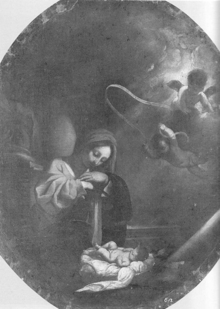 Madonna che adora il Bambino e angeli, Madonna con Bambino e angeli (dipinto, opera isolata) di Carpioni Giulio (attribuito) (sec. XVII)