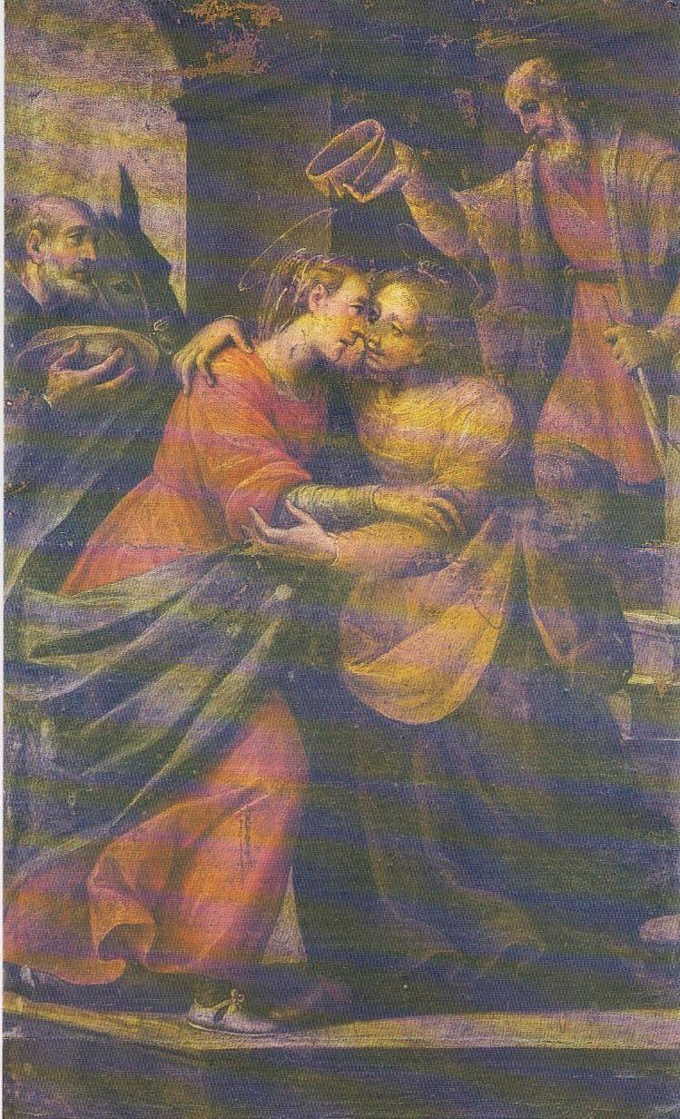 La Visitazione, Visitazione (dipinto, opera isolata) di Della Rovere Giovanni Battista detto Fiamminghino, Della Rovere Giovanni Mauro detto Fiamminghino (sec. XVII)