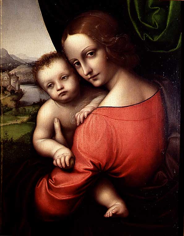 Madonna col Bambino (Madonna della mela), Madonna con Bambino (dipinto, opera isolata) di Rizzi Gian Pietro detto Giampietrino (sec. XVI)