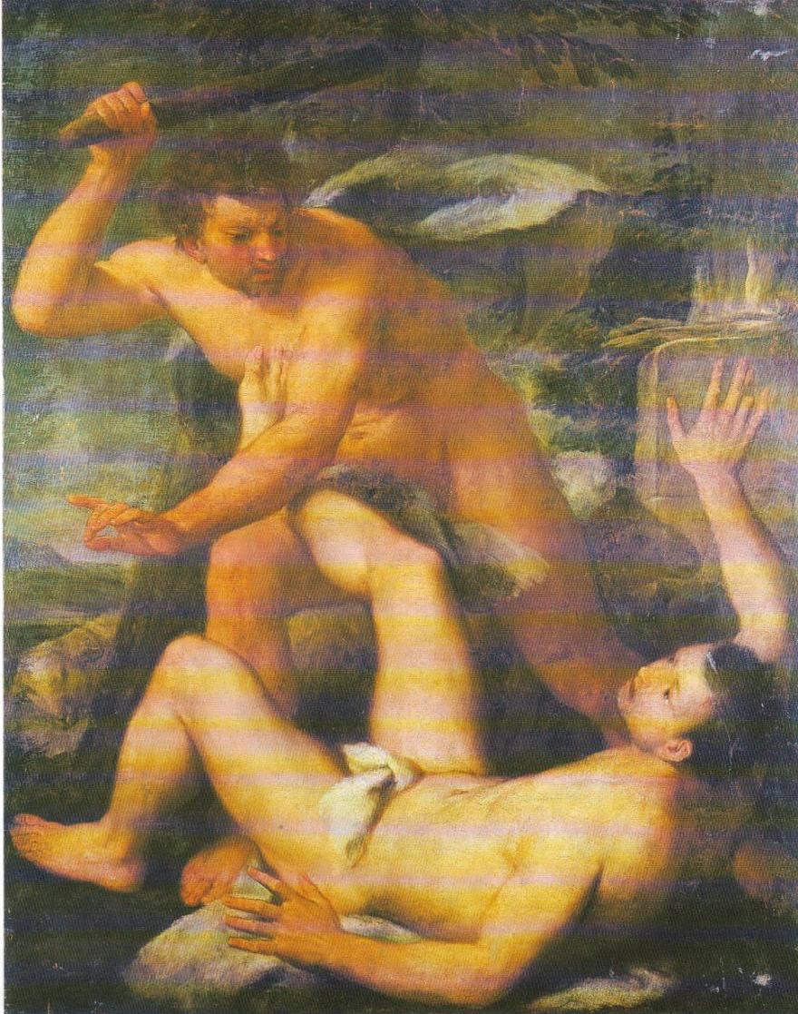 Caino e Abele, Caino e Abele (dipinto, opera isolata) di Lazzarini Gregorio (sec. XVIII)
