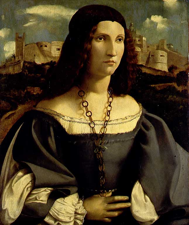 Ritratto di dama, ritratto di donna (dipinto, opera isolata) di Meloni Altobello (sec. XVI)