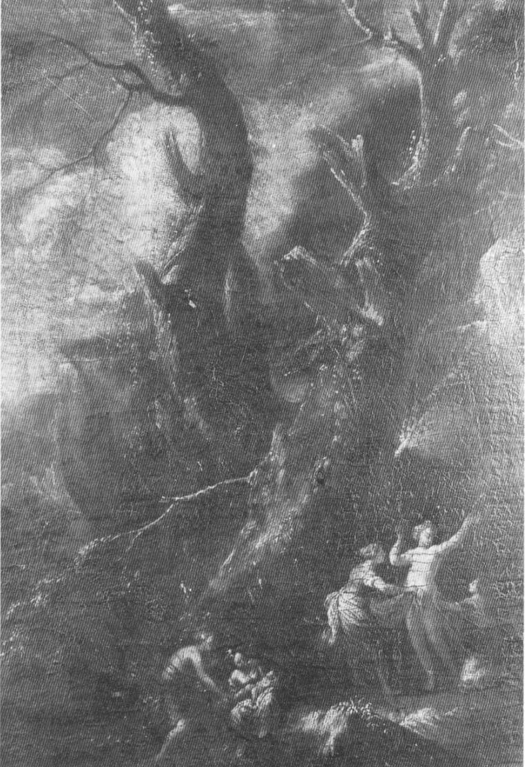 Paesaggio boschivo con episodio mitologico, paesaggio con alberi (dipinto, opera isolata) - ambito veneto (secc. XVII/ XVIII)