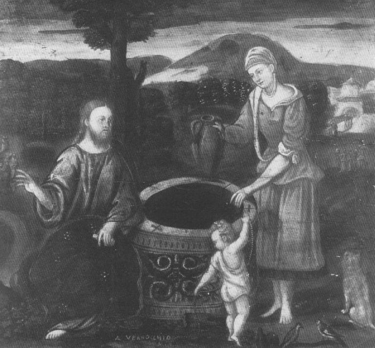 Cristo e la Samaritana, Cristo e la samaritana (dipinto, opera isolata) - ambito veneto (sec. XVI)