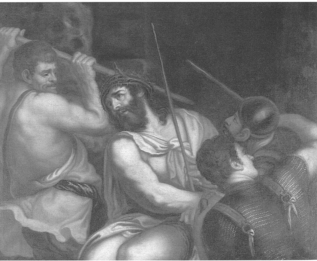 Cristo coronato di spine, incoronazione di spine (dipinto, opera isolata) di Vecellio Tiziano (bottega) (sec. XVI)