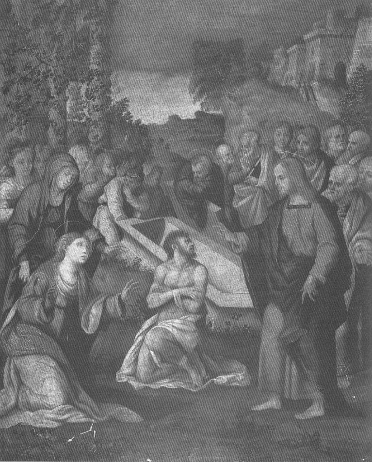 Resurrezione di Lazzaro, resurrezione di Lazzaro (dipinto, opera isolata) - ambito Italia meridionale (metà sec. XVI)