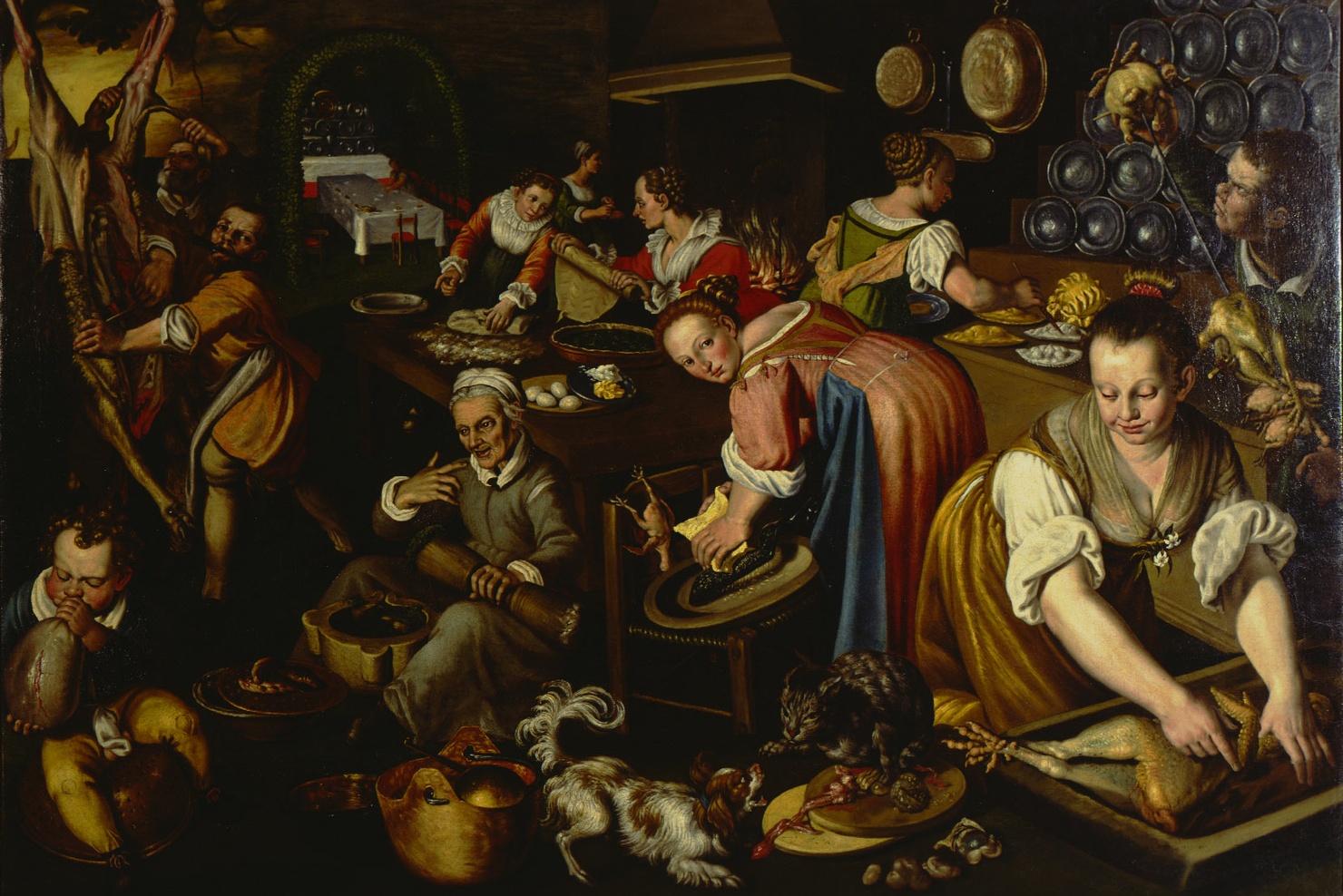 Cucina, interno (dipinto, serie) di Campi Vincenzo (sec. XVI)
