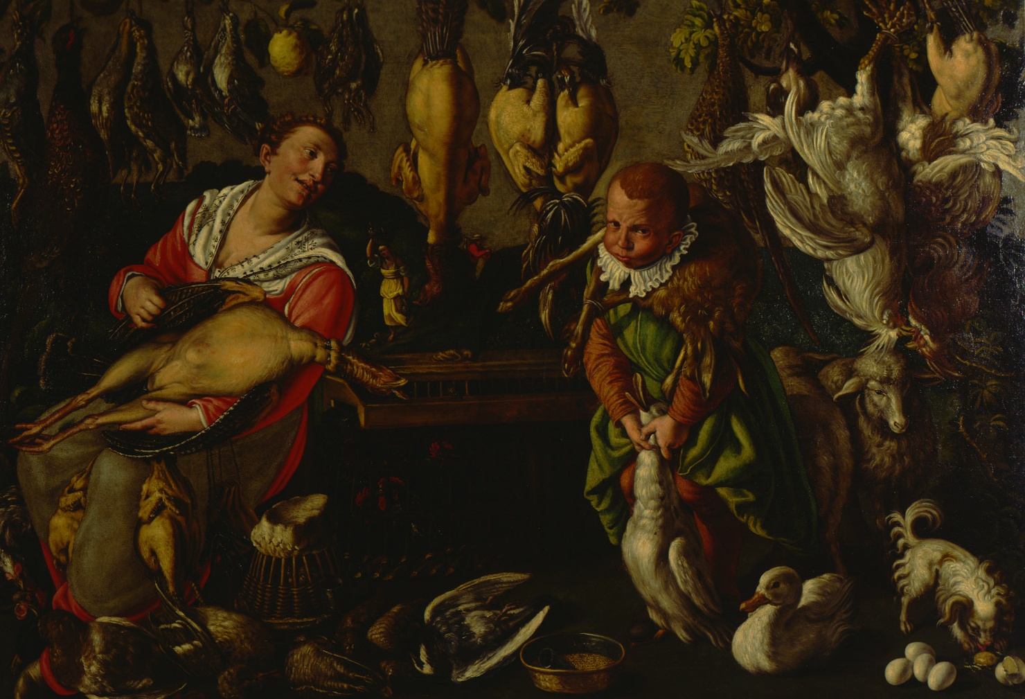 Pollivendola, venditrici di pollame (dipinto, serie) di Campi Vincenzo (sec. XVI)
