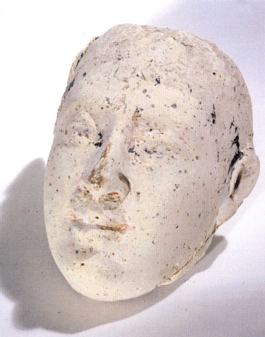 volto maschile (copritesta per mummia, opera isolata) - manifattura dell'Egitto romano (sec. II)