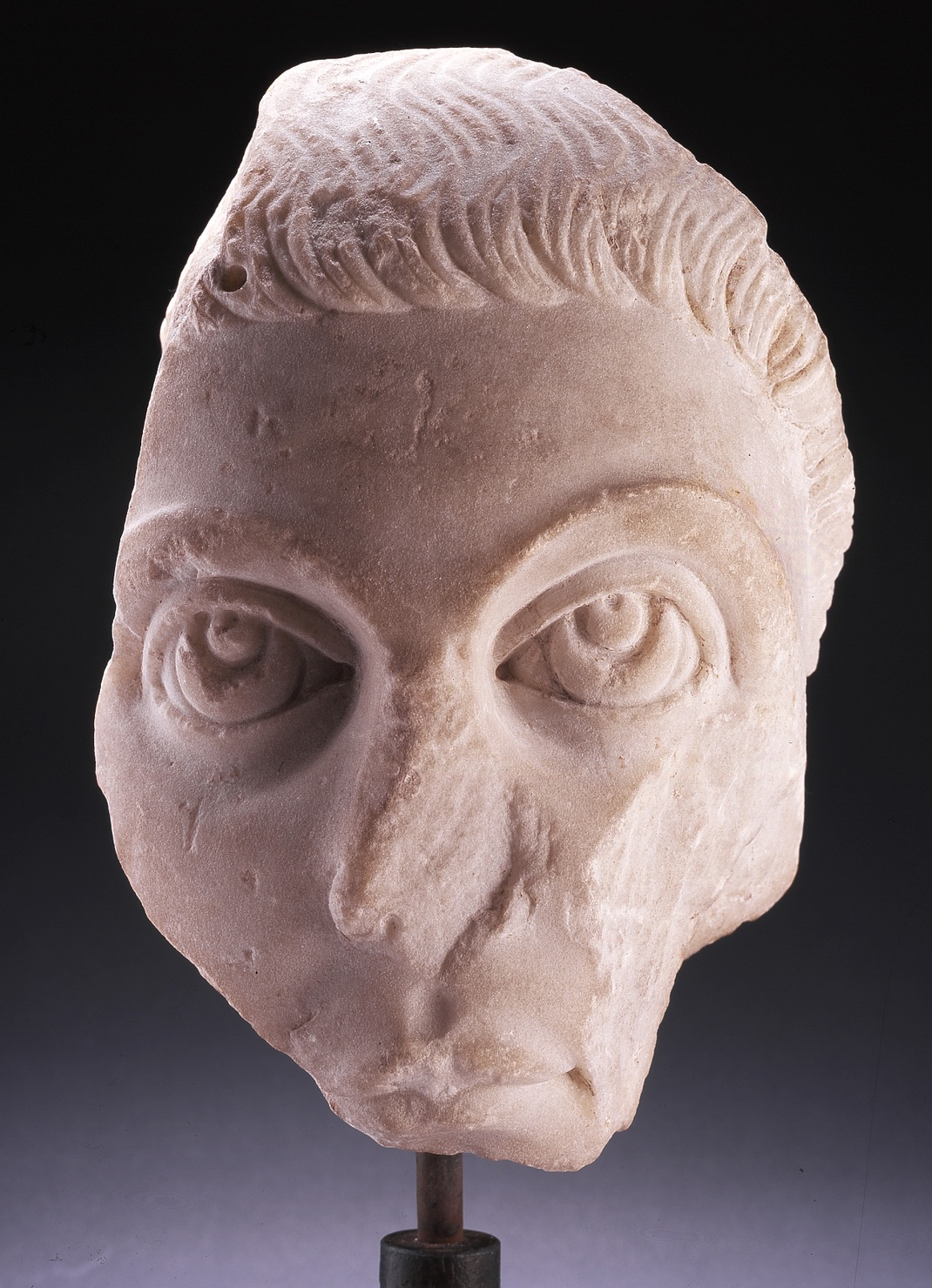 volto maschile (scultura, frammento) - manifattura tardo antica (sec. V)