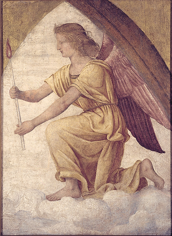 angelo adorante, angelo (dipinto, ciclo) di Luini Bernardino (primo quarto sec. XVI)