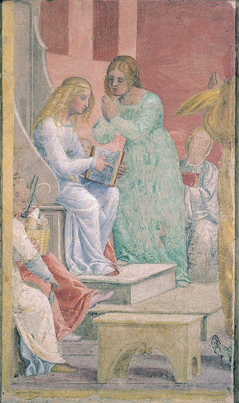 L'infanzia di Maria Vergine al Tempio, Maria Vergine studia nel Tempio (dipinto, ciclo) di Luini Bernardino (primo quarto sec. XVI)
