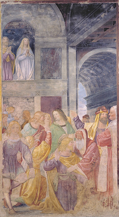 San Giuseppe eletto sposo di Maria, San Giuseppe eletto sposo di Maria (dipinto, ciclo) di Luini Bernardino (primo quarto sec. XVI)