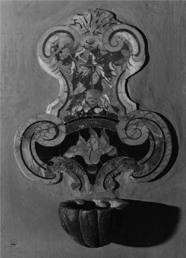 testa alata (acquasantiera da parete, opera isolata) - manifattura lombarda (metà sec. XVIII)