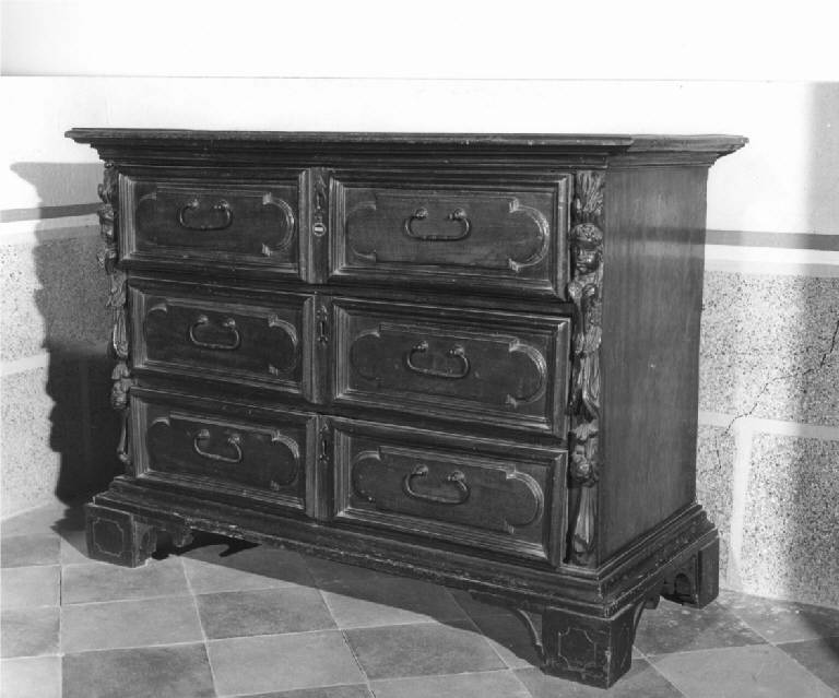 testa alata (cassettone, opera isolata) - manifattura lombarda (fine/inizio secc. XVII/ XVIII)