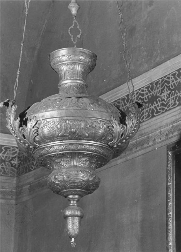 lampada pensile, opera isolata - manifattura lombarda (sec. XIX)