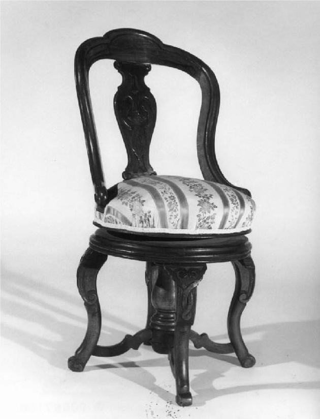 sedia - girevole, opera isolata - manifattura lombarda (metà sec. XIX)