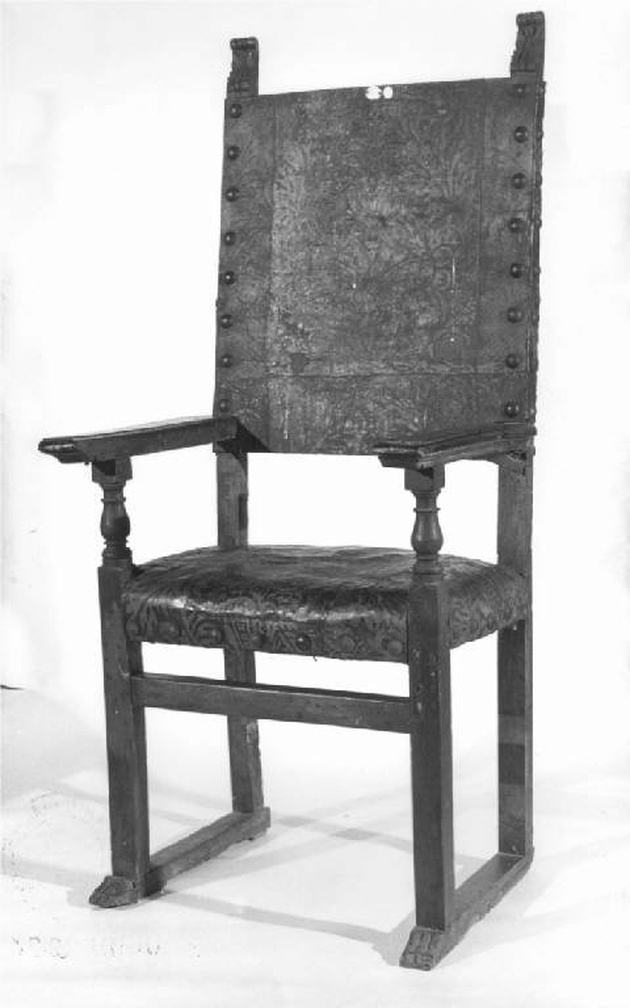 seggiolone, opera isolata - produzione lombarda (fine/inizio secc. XVI/ XVII)