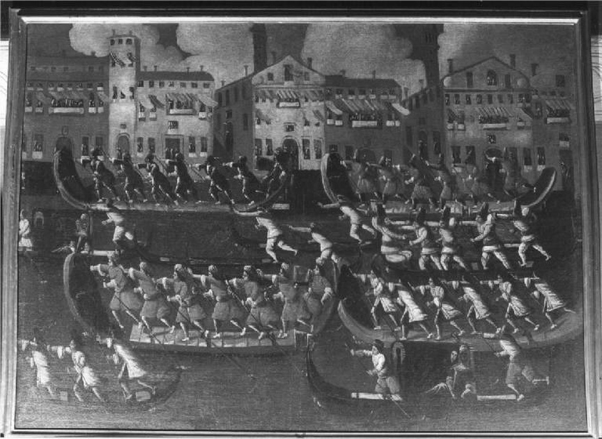 feste veneziane: regata in canal grande (dipinto, opera isolata) di Heintz Joseph il giovane (fine sec. XVII)