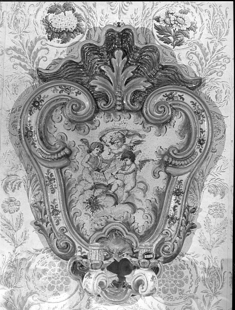 candeliere da parete, coppia - manifattura lombarda (fine/inizio secc. XIX/ XX)