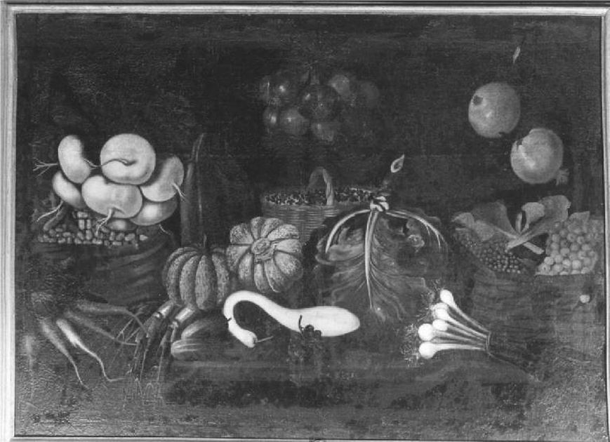natura morta con frutta (dipinto, opera isolata) - ambito lombardo (sec. XVII)