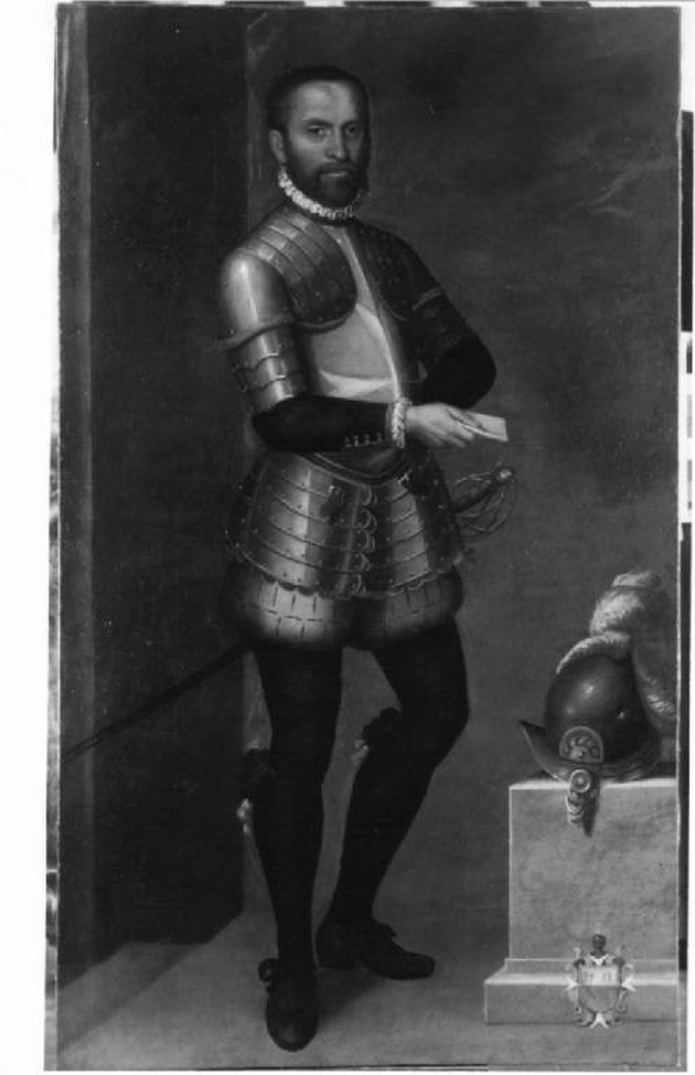 gentiluomo con armatura (dipinto, opera isolata) - ambito lombardo (primo quarto sec. XVII)