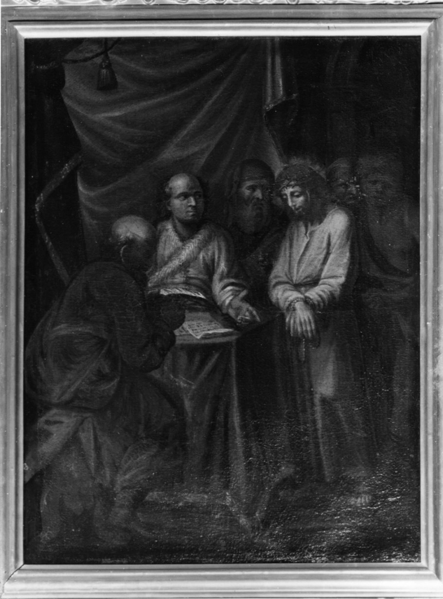 stazione I: Gesù condannato a morte (dipinto, elemento d'insieme) - ambito lombardo (sec. XVIII)