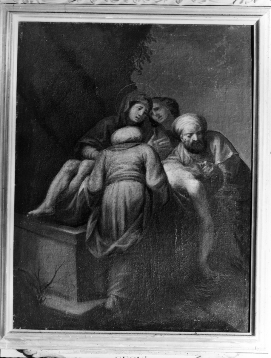 stazione XIV: Gesù deposto nel sepolcro (dipinto, elemento d'insieme) - ambito lombardo (sec. XVIII)