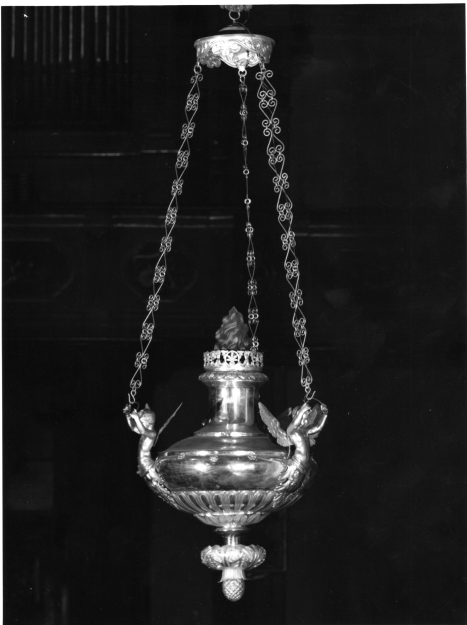 lampada da chiesa, coppia - bottega lombarda (inizio sec. XX)