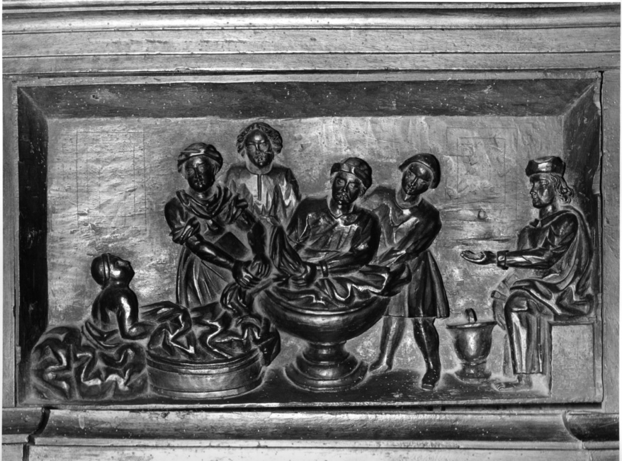 scena biblica (rilievo, elemento d'insieme) - bottega lombarda (sec. XVII)