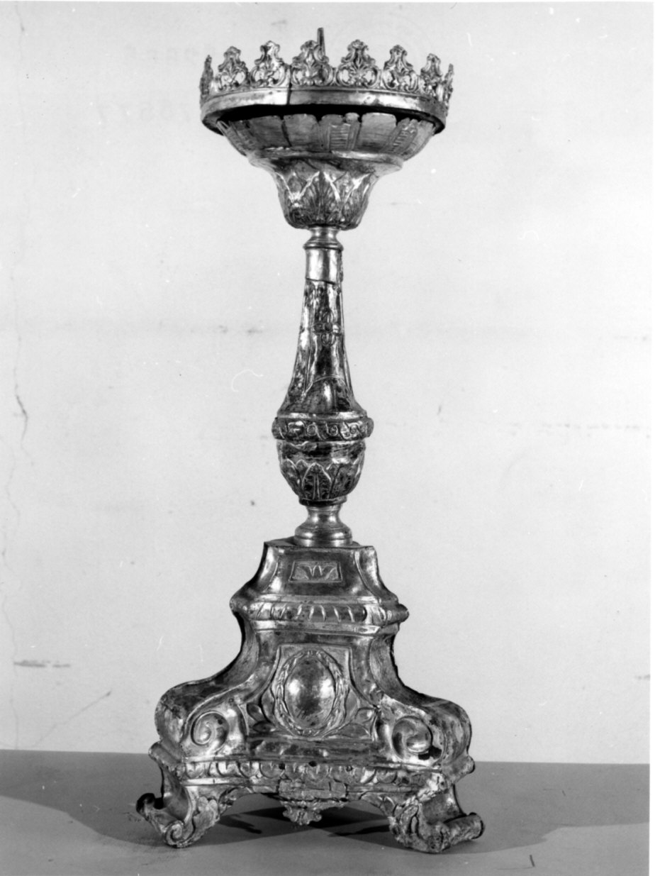 candeliere d'altare, serie - bottega lombarda (fine sec. XVIII)